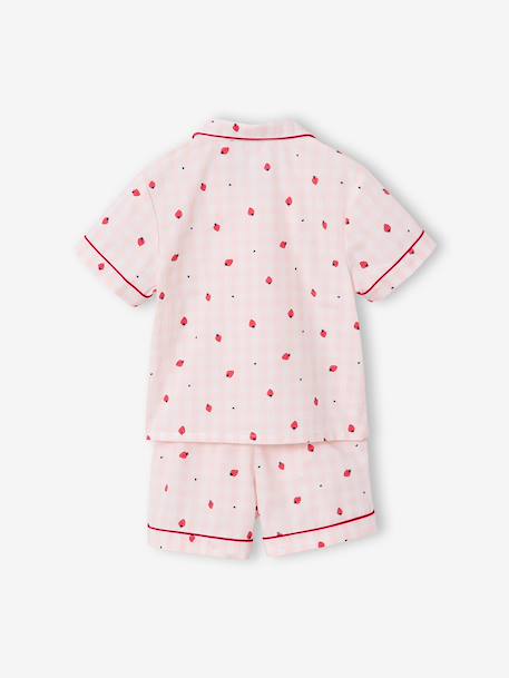 Ensemble pyjama short fraise rose pâle 3 - vertbaudet enfant 