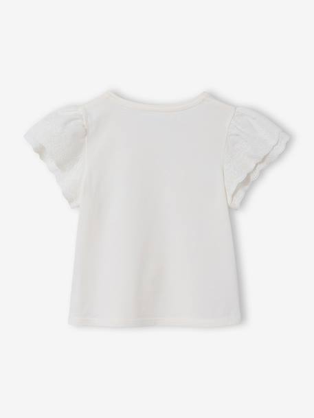 T-shirt manches courtes fille écru 3 - vertbaudet enfant 
