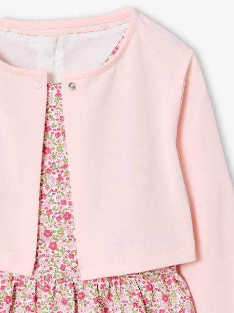 Ensemble 3 pièces robe cardigan serre tête rose pâle 6 - vertbaudet enfant 