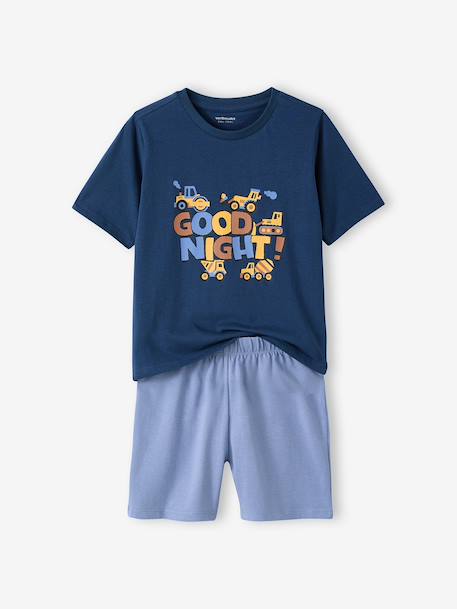 Lot 2 pyjama court et long bleu océan 10 - vertbaudet enfant 