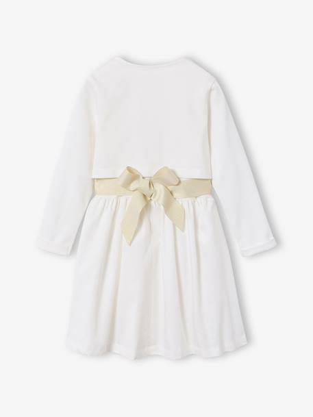 Ensemble robe patineuse boléro serre-tête blanc+vert sauge 4 - vertbaudet enfant 