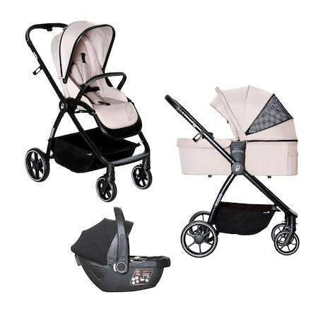Trio poussette, nacelle, et siège auto Rodas Beige+Noir 1 - vertbaudet enfant 