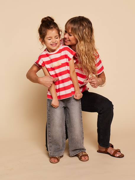T-shirt marinière fille manches courtes - capsule famille bois de rose 2 - vertbaudet enfant 