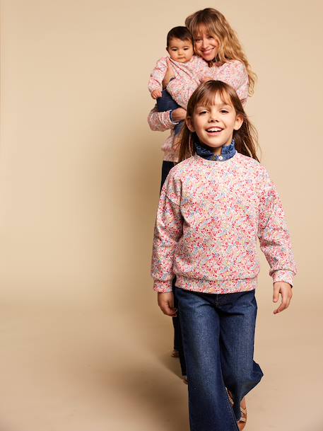 Fille-Sweat fille imprimé fleuri Capsule mère-fille