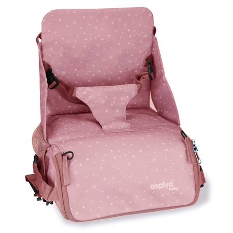 Chaise haute de voyage - sac hummus étoiles Gris+Rose 7 - vertbaudet enfant 