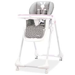 Puériculture-Chaise haute à roulettes pink bunny