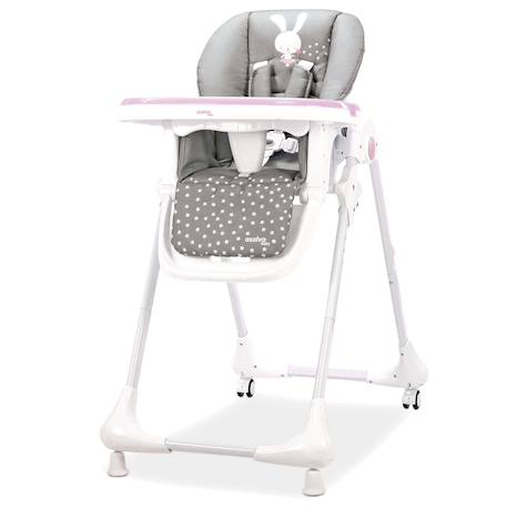 Chaise haute à roulettes pink bunny Rose 1 - vertbaudet enfant 