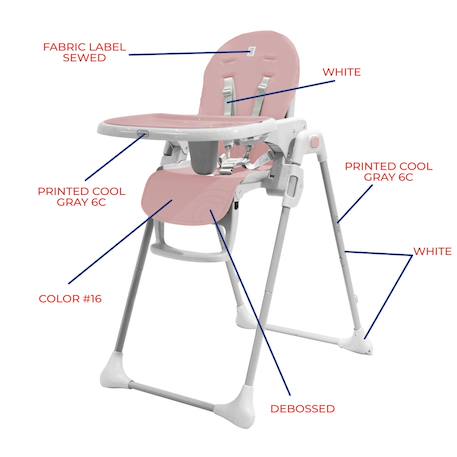 Chaise haute légère et compacte arzak Rose 5 - vertbaudet enfant 