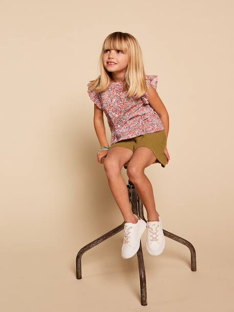 Short gaze de coton fille Capsule mère-fille olive 2 - vertbaudet enfant 