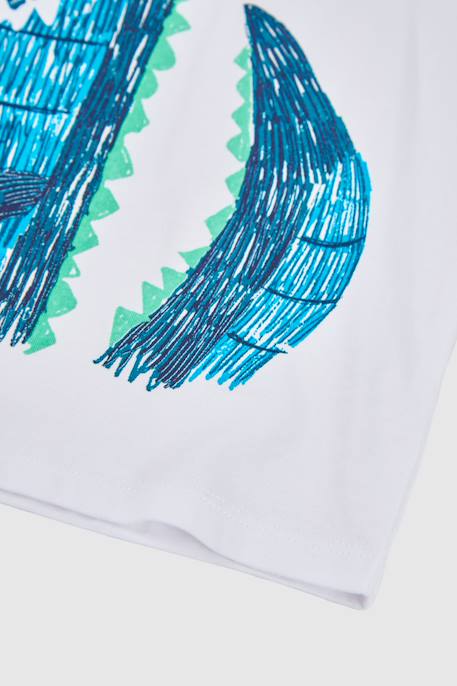 T-shirt enfant en coton  crocodile Blanc 4 - vertbaudet enfant 