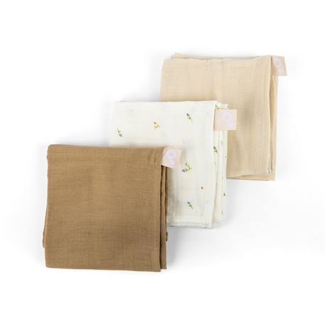 Langes bébé coton lovely Beige+Rose+Vert 1 - vertbaudet enfant 