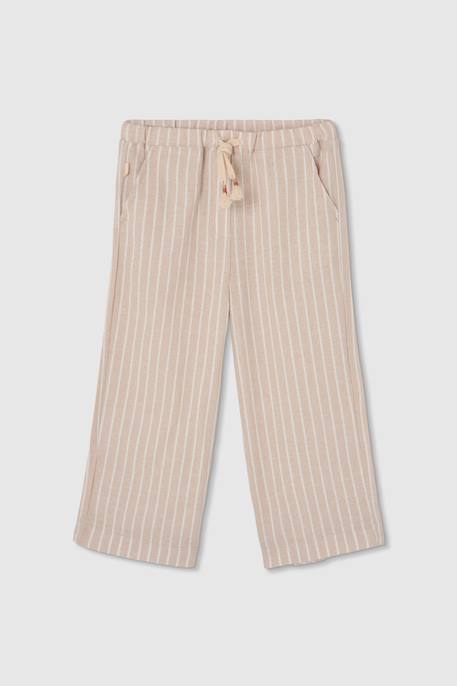 Pantalon fille en lin rayé  - vertbaudet enfant