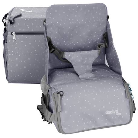 Chaise haute de voyage - sac hummus étoiles Gris+Rose 6 - vertbaudet enfant 