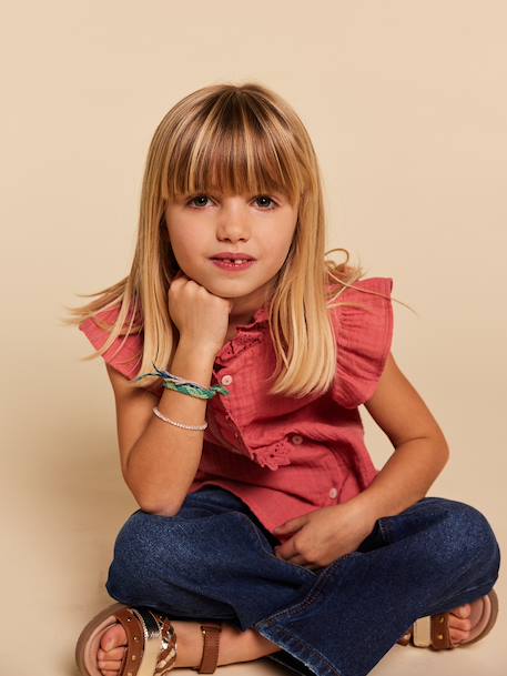 Chemise à volants fille Capsule mère-fille vieux rose 3 - vertbaudet enfant 
