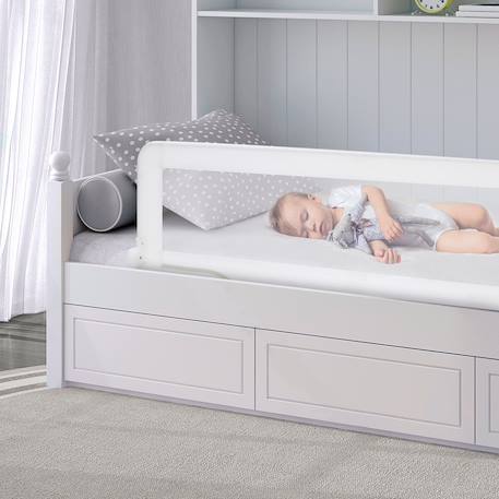 Barrière de lit 2-en-1 de 150 cm pliable Blanc+Hibou beige+Petit chien gris+Renard 2 - vertbaudet enfant 