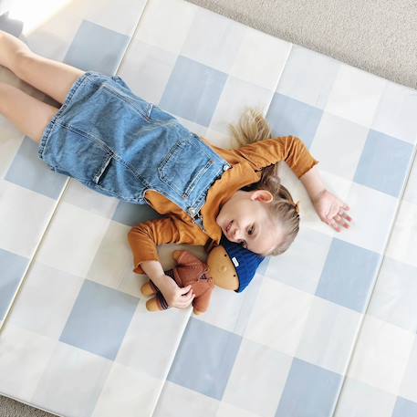 Tapis de jeu Beige à carreaux+Beige à motifs+Bleu+Vert à motifs 17 - vertbaudet enfant 