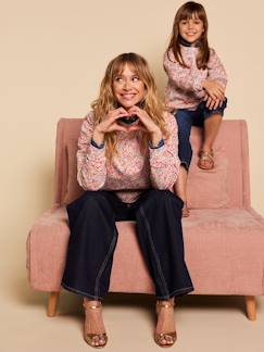 Sweat femme imprimé fleuri Capsule mère-fille  - vertbaudet enfant