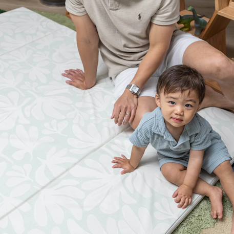 Tapis de jeu Beige à carreaux+Beige à motifs+Bleu+Vert à motifs 22 - vertbaudet enfant 