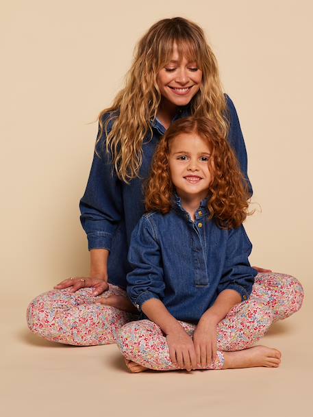 Legging fille imprimé coton bio multicolore 1 - vertbaudet enfant 
