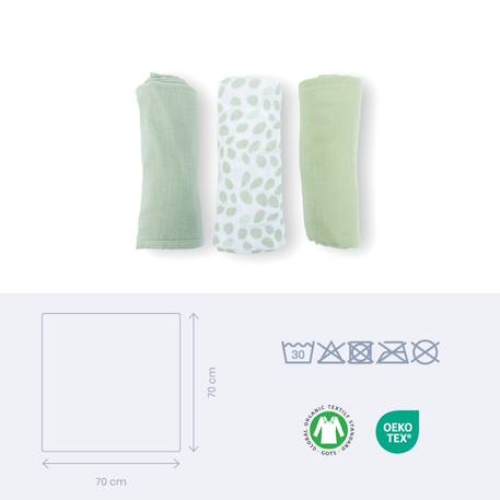 Langes bébé coton lovely Beige+Rose+Vert 14 - vertbaudet enfant 