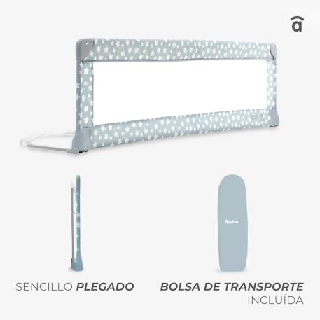 Barrière de lit 150 cm pour lit standard Beige+Blanc+Bleu+Gris+Rose 10 - vertbaudet enfant 