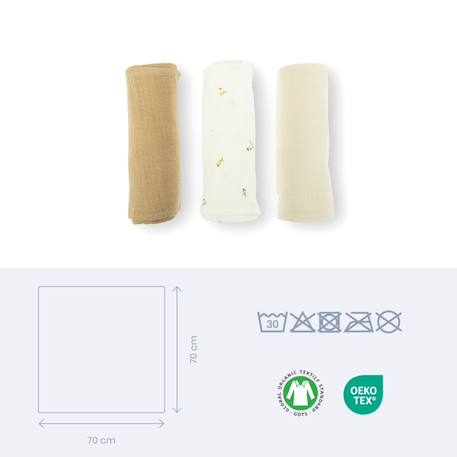 Langes bébé coton lovely Beige+Rose+Vert 4 - vertbaudet enfant 