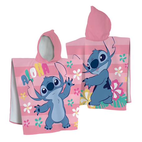Cape de bain imprimée 100% coton, disney home stitch ohana Rose 3 - vertbaudet enfant 