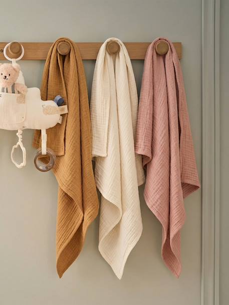 Lot de 3 langes unis en gaze de coton Bio* lot rose 5 - vertbaudet enfant 