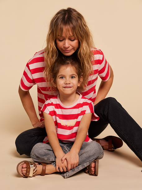 T-shirt marinière fille manches courtes - capsule famille bois de rose 3 - vertbaudet enfant 