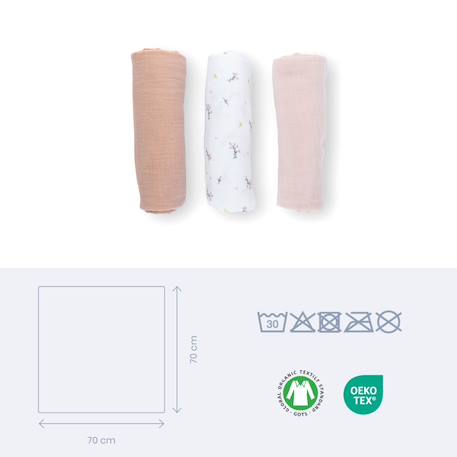 Langes bébé coton lovely Beige+Rose+Vert 9 - vertbaudet enfant 