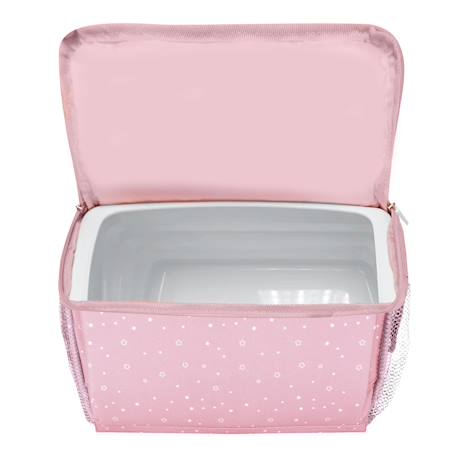 Chaise haute de voyage - sac hummus étoiles Gris+Rose 10 - vertbaudet enfant 
