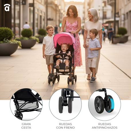 Poussette trotter plus Rose et noir 3 - vertbaudet enfant 