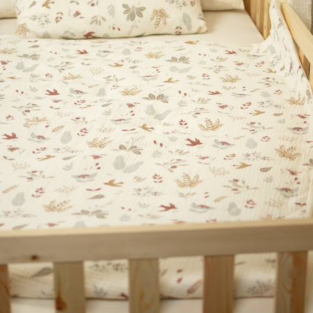 Housse de couette réversible en gaze de coton aube Aube, écru 3 - vertbaudet enfant 