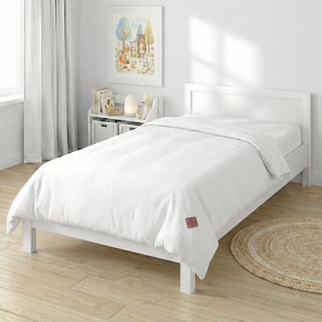 Housse de couette en gaze de coton jeanne Beige+Blanc+Blanc à pois or+Bleu+Camel+Écru+Gris clair+Rose+Terracotta+Vert de gris 8 - vertbaudet enfant 