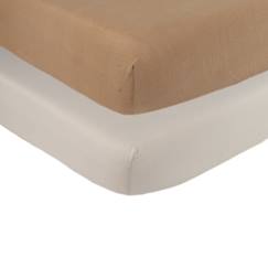Chambre et rangement-Lot de 2 draps-housses lit bébé