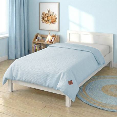 Housse de couette réversible gaze de coton & nid d'abeille Beige+Bleu+Écru+Rose 7 - vertbaudet enfant 