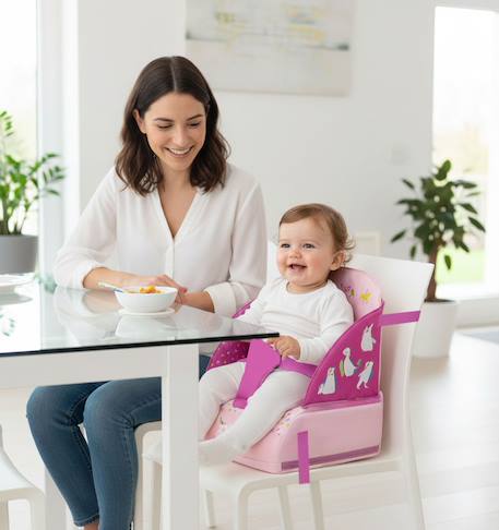 Chaise haute de voyage hérisson Beige+Bleu+Gris+Rose+Vert 20 - vertbaudet enfant 