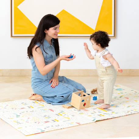 Tapis de jeu 120x180 cm pliable Animaux-ville+Ville-forêt 2 - vertbaudet enfant 