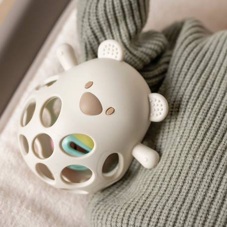 Hochet bébé avec balle et anneau de dentition Beige, vert d'eau 2 - vertbaudet enfant 
