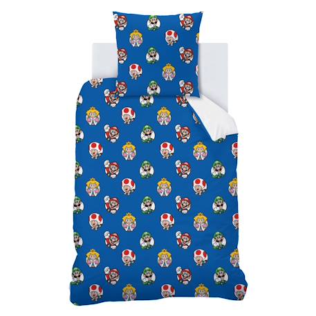 Parure de lit imprimée 100% coton, mario friends Bleu 4 - vertbaudet enfant 