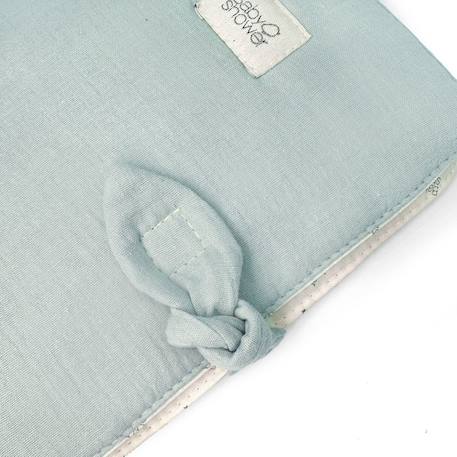 Protège carnet de santé bébé en coton biologique avec compartiments et fermeture scratch Bleu, blanc 2 - vertbaudet enfant 