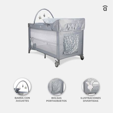 Lit de voyage complet grey bunny Gris 5 - vertbaudet enfant 