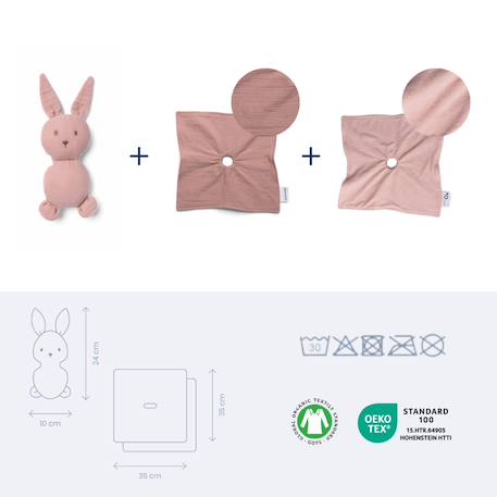 Doudou bébé you&me Beige+Rose 9 - vertbaudet enfant 