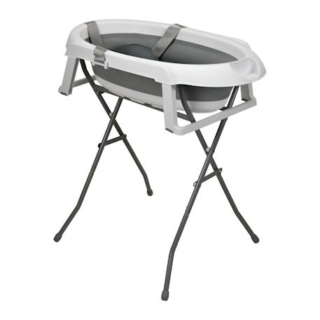 Baignoire pliante sur pieds avec réducteur Luigi Blanc et gris 1 - vertbaudet enfant 