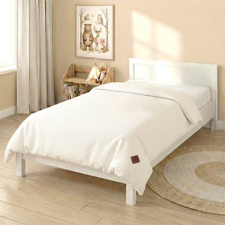 Housse de couette réversible gaze de coton & nid d'abeille Beige+Bleu+Écru+Rose 12 - vertbaudet enfant 