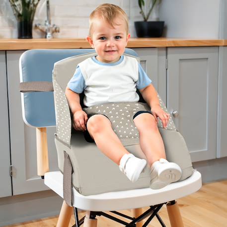 Chaise haute de voyage hérisson Beige+Gris+Vert 2 - vertbaudet enfant 