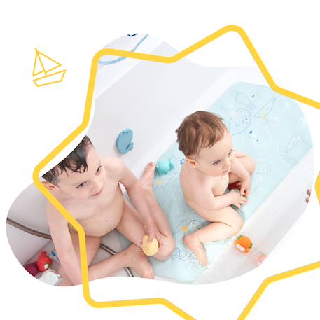 Tapis de bain xxl avec témoin de température Bleu 2 - vertbaudet enfant 