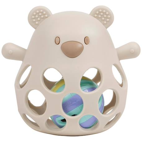 Hochet bébé avec balle et anneau de dentition Beige, vert d'eau 1 - vertbaudet enfant 