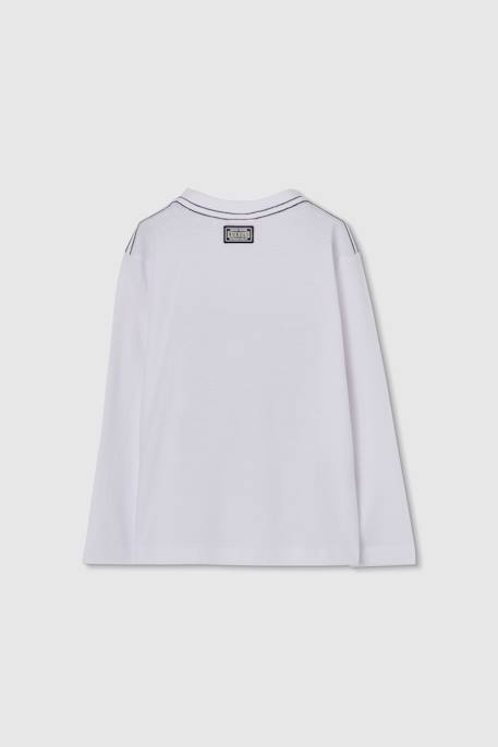 T-shirt garçon en maille à manches longues en coton Blanc 2 - vertbaudet enfant 