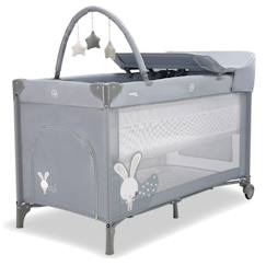 Puériculture-Lit de voyage et accessoires sommeil-Lit de voyage complet grey bunny